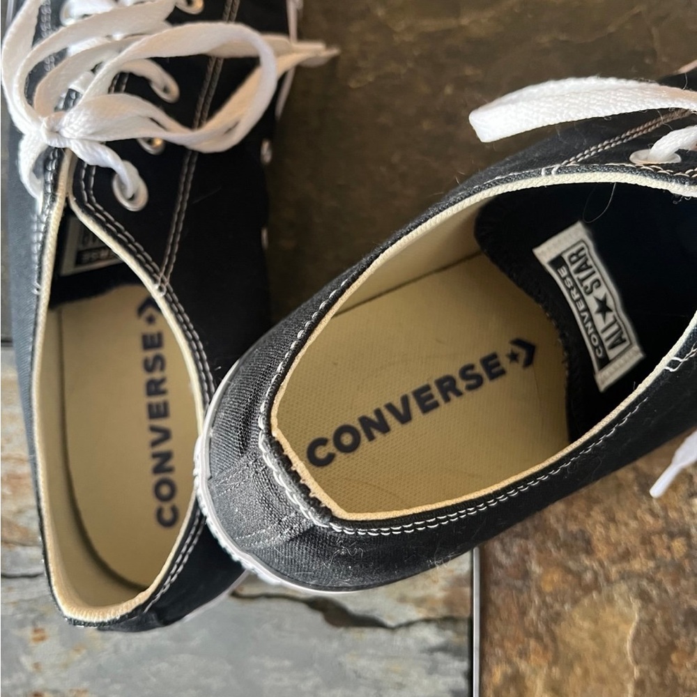 Converse All Star Men's Black Canvas Low Top Sneakers - Picture 3 of 5